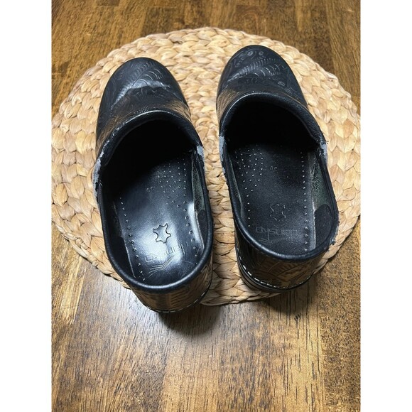 Dansko women leather Paisley Charcoal Black clogs shoes Size / EU 39 - Picture 5 of 10